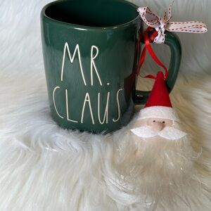 Rae Dunn Green Mr. Claus Holiday Mug with Santa Ornament